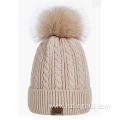 Warm Fleece Lining Knitted Soft Cuff with Pom